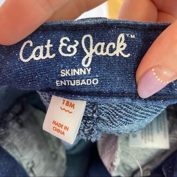 Cat & Jack Skinny Style Sparkle Jeans, size 18M - Picture 2 of 5